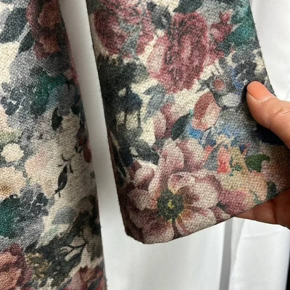 Fiorella Rubino floral print snap front coat with pockets Sz 8 - Picture 9 of 13